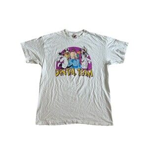 Vintage 90s Warner Bros Looney Tunes Dental Team‎ T Shirt XL White Rare